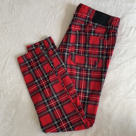 Zara | Jeans | Zara Man Red Plaid Pants | Poshmark
